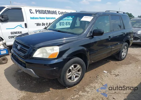 2004 Honda Pilot Ex-L from USA, damaged, VIN 2HKYF18574H500883